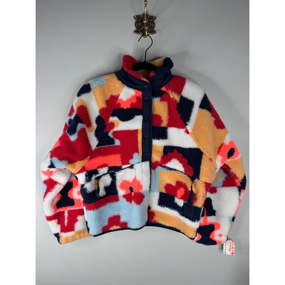 NEW Free People Hit The Slopes Pullover Fleece Jacket Coral Carpet Size M - Picture 4 of 5
